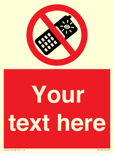 Custom No camera phones Sign